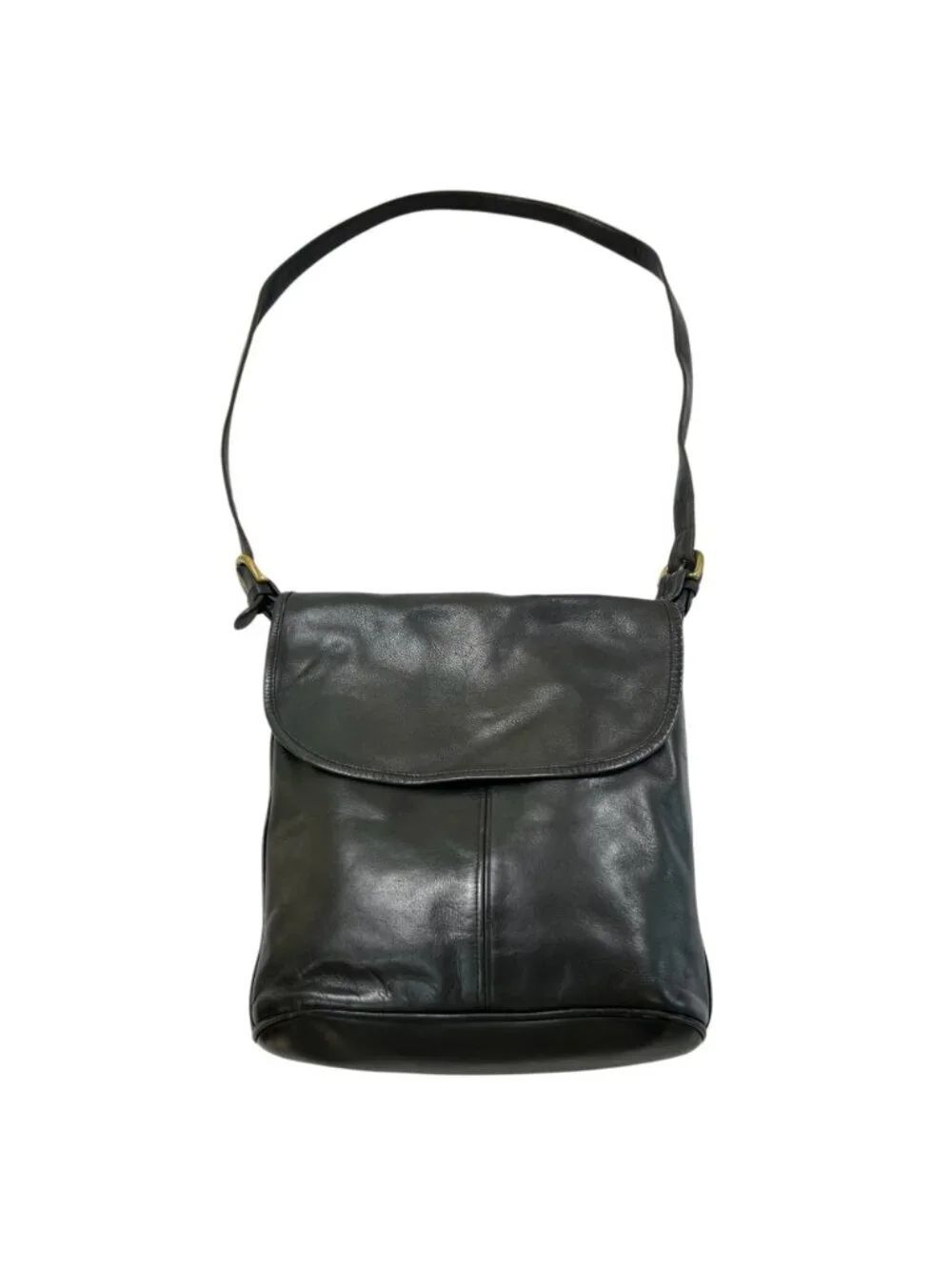 Coach Vintage Whitney Flap Black Leather Crossbody Bag
